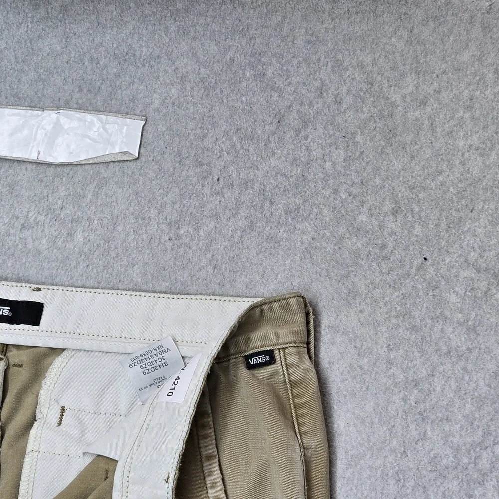 Vans Men Pants 36 Khaki Chino Twill Casual Pants Button Zipper 31